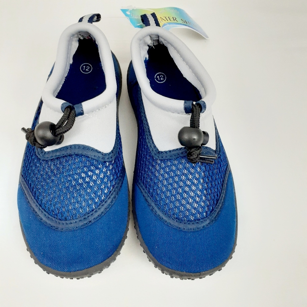 Boys Aqua Water Shoes Blue Gray Size 12